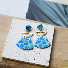 Trendy Fashion Rose Floral Dangle Pendant Enamel With Metal Parts Handmade Polymer Clay Earrings Sets Women's Accessories Gifts