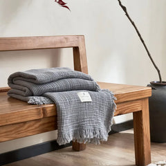 Soft Cotton Blankets Four Layers Of Gauze Sofa Cover Throw Blanket with Tassel Office home Decorative all season