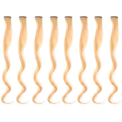 20 Inch Colourful Curly Wavy Party Highlights Clip in Synthetic Hairpieces 8 Pack Curly Colored Hair Extensions for Women