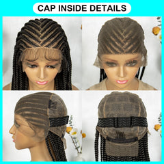 Synthetic HD Lace Front Box Braided Wigs Cornrow Knotless Box Braided Wig with Baby Hair Crochet Hair for Black Women