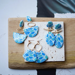 Trendy Fashion Rose Floral Dangle Pendant Enamel With Metal Parts Handmade Polymer Clay Earrings Sets Women's Accessories Gifts