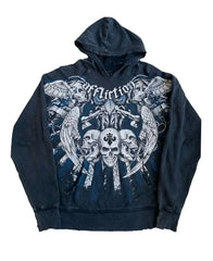 Y2K Fashion Hoodie New Gothic Oversize Pattern Print Embroidery Zipper Hoodie Coat Womens Loose Sweatshirt Couple Casual Hoodie