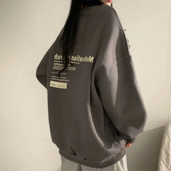 2024 Spring Autumn Women Sweatshirts Long Sleeve Oversized Hoodies Casual Letter Print Loose Pullovers Tops Harajuku Streetwear