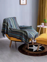 Knitted Blankets Bohemian Plaid Throw Blanket Sofa Cover With Tassels Travel Leisure Bed Cover Blanket boho Bedspread