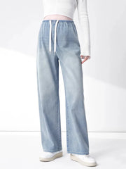 Maternity New Jeans Spring and Summer No Toddler Maternity Pants Straight Wide-Leg Pants Large Size Casual Pants Women's Jeans