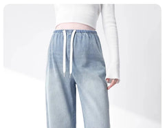 Maternity New Jeans Spring and Summer No Toddler Maternity Pants Straight Wide-Leg Pants Large Size Casual Pants Women's Jeans