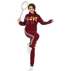 2 Piece Set Women Outfit LOVE Letter Print High Neck Hoodies Sweatshirt Pants Tracksuit 2022 Plus Size Streetwear Casual Suit