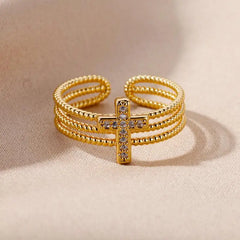 Stainless Steel Rings for Women Aesthetic Heart Gold Color Wedding Ring Vintage Waterproof Wedding Jewelry Prom Accessories Gift