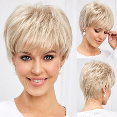 Light Blonde  Short Pixie Cut Wigs