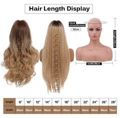ALAN EATON Ombre Honey Brown Wigs Long Wavy Synthetic Wigs Middle Part Layered Hair Heat Resistant Realistic Fiber Wig Daily Use