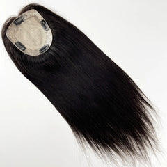 150% Density Human Hair Topper Silicon Skin Base Hairpieces with PU around  Remy Hair Silky Straight Skin Top Hair Toupee