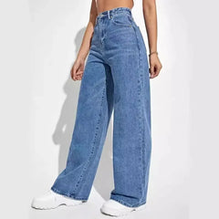Women Mom Jeans Denim Y2k Pants Wide Leg Long Pant High Waist Loose Casual Straight Trousers Elegant Streetwear Autumn Winter