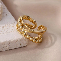 Stainless Steel Rings for Women Aesthetic Heart Gold Color Wedding Ring Vintage Waterproof Wedding Jewelry Prom Accessories Gift