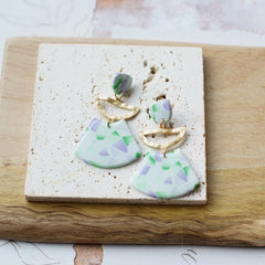 Trendy Fashion Rose Floral Dangle Pendant Enamel With Metal Parts Handmade Polymer Clay Earrings Sets Women's Accessories Gifts