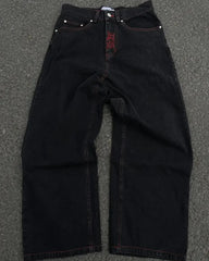 Hip Hop Y2K Jeans Mens  Retro Skull Embroidery Washed Women's Denim Pants New Straight Casual Loose Wide Leg Trouser Streetwear