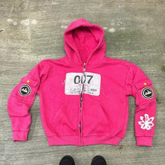 Y2K Fashion Hoodie New Gothic Oversize Pattern Print Embroidery Zipper Hoodie Coat Womens Loose Sweatshirt Couple Casual Hoodie