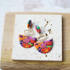 Trendy Fashion Rose Floral Dangle Pendant Enamel With Metal Parts Handmade Polymer Clay Earrings Sets Women's Accessories Gifts