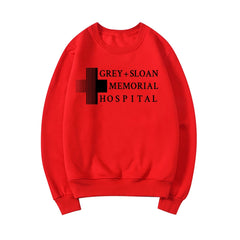 Grey + Sloan Memorial Hospital Unisex Sweatshirts Grey's Anatomy TV Show Hoodies Streetwear Women Top Casual Pullovers Hoodie