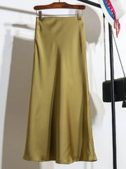 Acetic Satin Fishtail Skirt