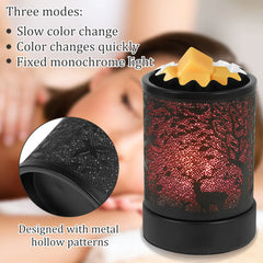Wax Melter Metal Wax Warmer Night Lamp Electric Wax Burner with Colorful LED Light Plug-in Aromatherapy Candle Burner Decorative