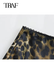 Women Vintage Chic Leopard Skirt