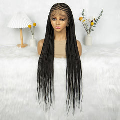 Synthetic HD Lace Front Box Braided Wigs Cornrow Knotless Box Braided Wig with Baby Hair Crochet Hair for Black Women