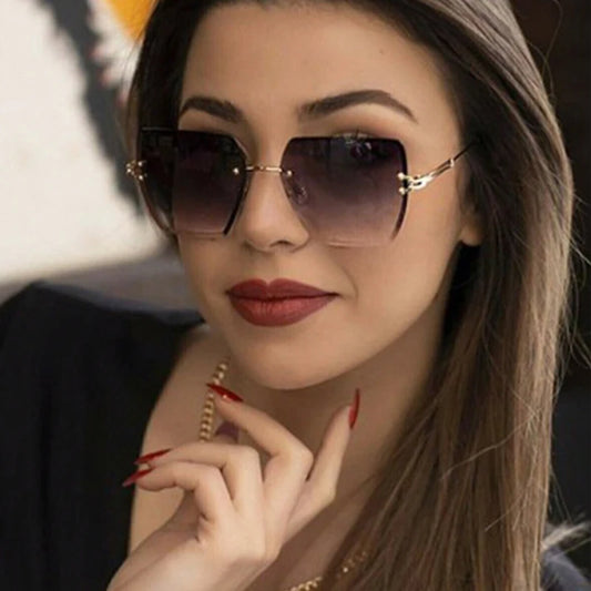 Oversized Rimless Sunglasses