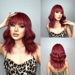 ALAN EATON Ombre Honey Brown Wigs Long Wavy Synthetic Wigs Middle Part Layered Hair Heat Resistant Realistic Fiber Wig Daily Use