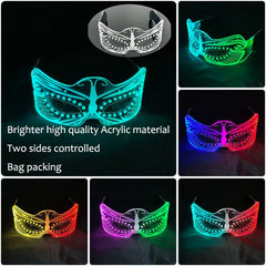 Colorful LED Luminous Glasses Light Up Goggles Glow In Dark Flashing Glasses Men Women Bar Performence Props Eyewear Supplies