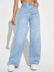 Women Mom Jeans Denim Y2k Pants Wide Leg Long Pant High Waist Loose Casual Straight Trousers Elegant Streetwear Autumn Winter